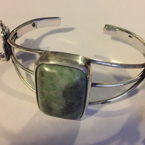 SS Cuff Genuine Polished Stone - Picture 4 of 4